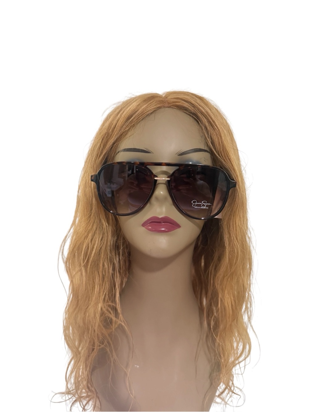 Jessica Simpson Black Gradient Aviator Sunglasses with Gold Bridge